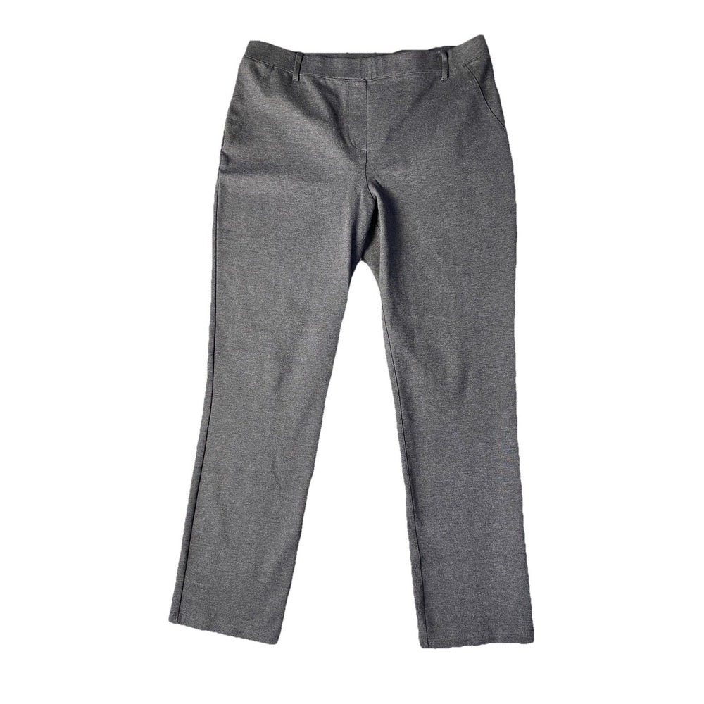 Quince Women's Stretch Ponte Straight Leg Pants Gray Size Large Office Career
